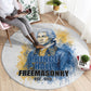Prince Hall Freemasonry Round Carpet Square And Compass Letter G Watercolor Portrait Art