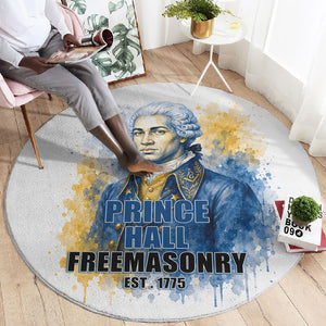 Prince Hall Freemasonry Round Carpet Square And Compass Letter G Watercolor Portrait Art