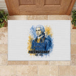 Prince Hall Freemasonry Rubber Doormat Square And Compass Letter G Watercolor Portrait Art