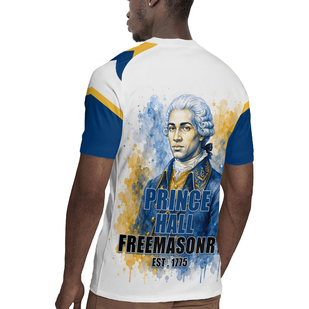 Prince Hall Freemasonry Rugby Jersey Square And Compass Letter G Watercolor Portrait Art