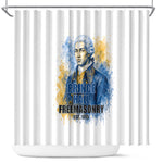 Prince Hall Freemasonry Shower Curtain Square And Compass Letter G Watercolor Portrait Art