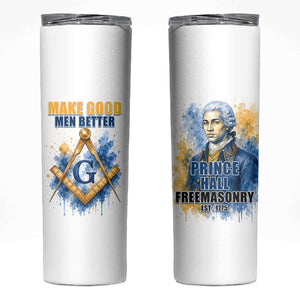 Prince Hall Freemasonry Skinny Tumbler Square And Compass Letter G Watercolor Portrait Art