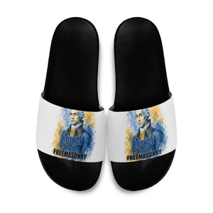 Prince Hall Freemasonry Slide Sandals Square And Compass Letter G Watercolor Portrait Art