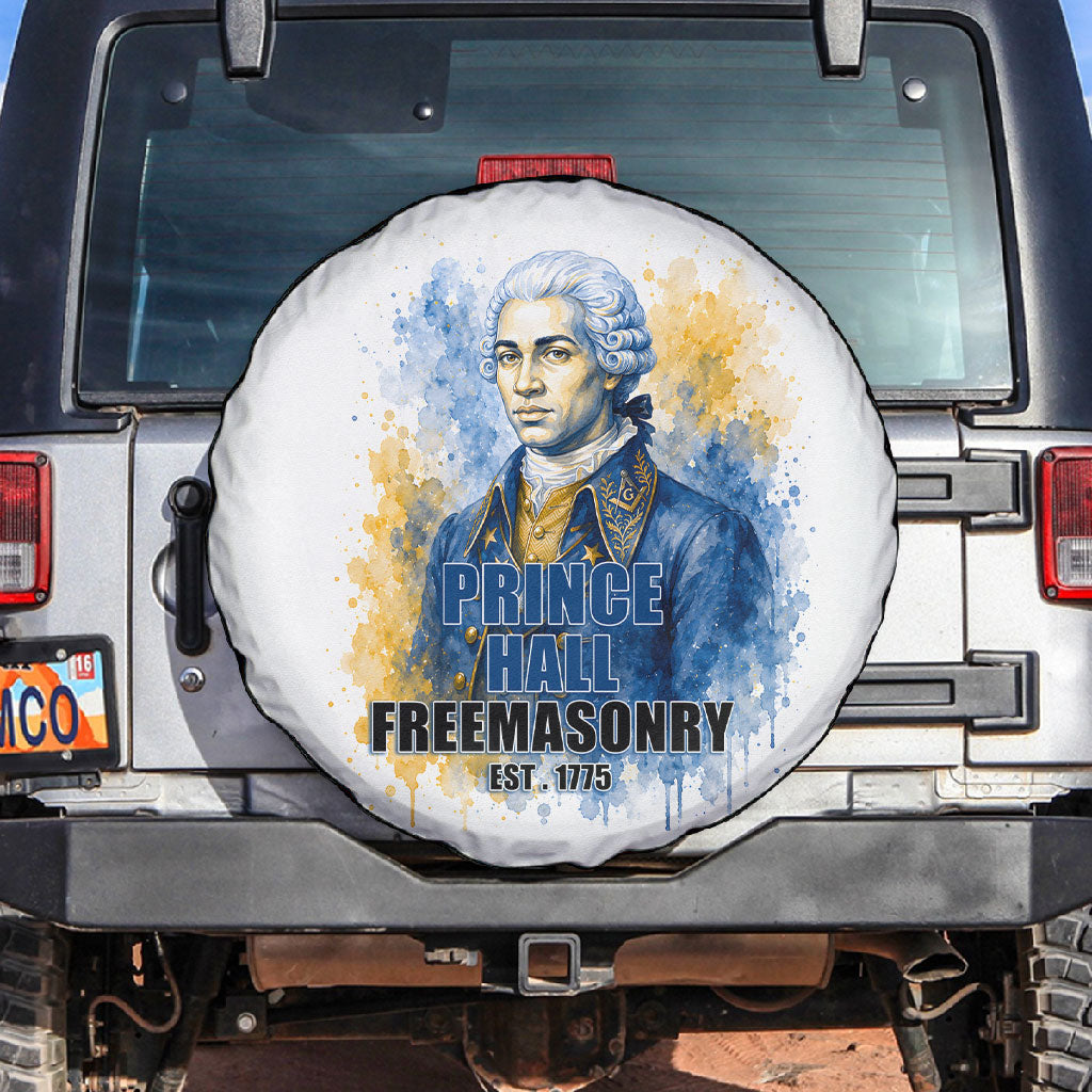 Prince Hall Freemasonry Spare Tire Cover Square And Compass Letter G Watercolor Portrait Art