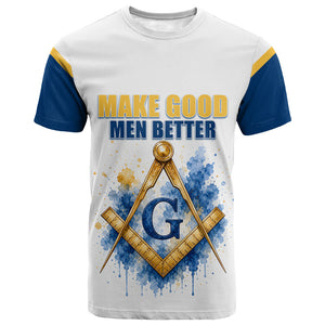 Prince Hall Freemasonry T shirt Square And Compass Letter G Watercolor Portrait Art