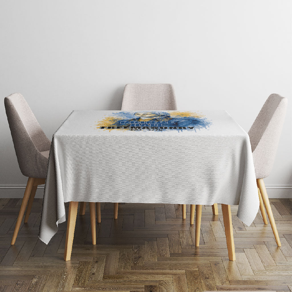 Prince Hall Freemasonry Tablecloth Square And Compass Letter G Watercolor Portrait Art