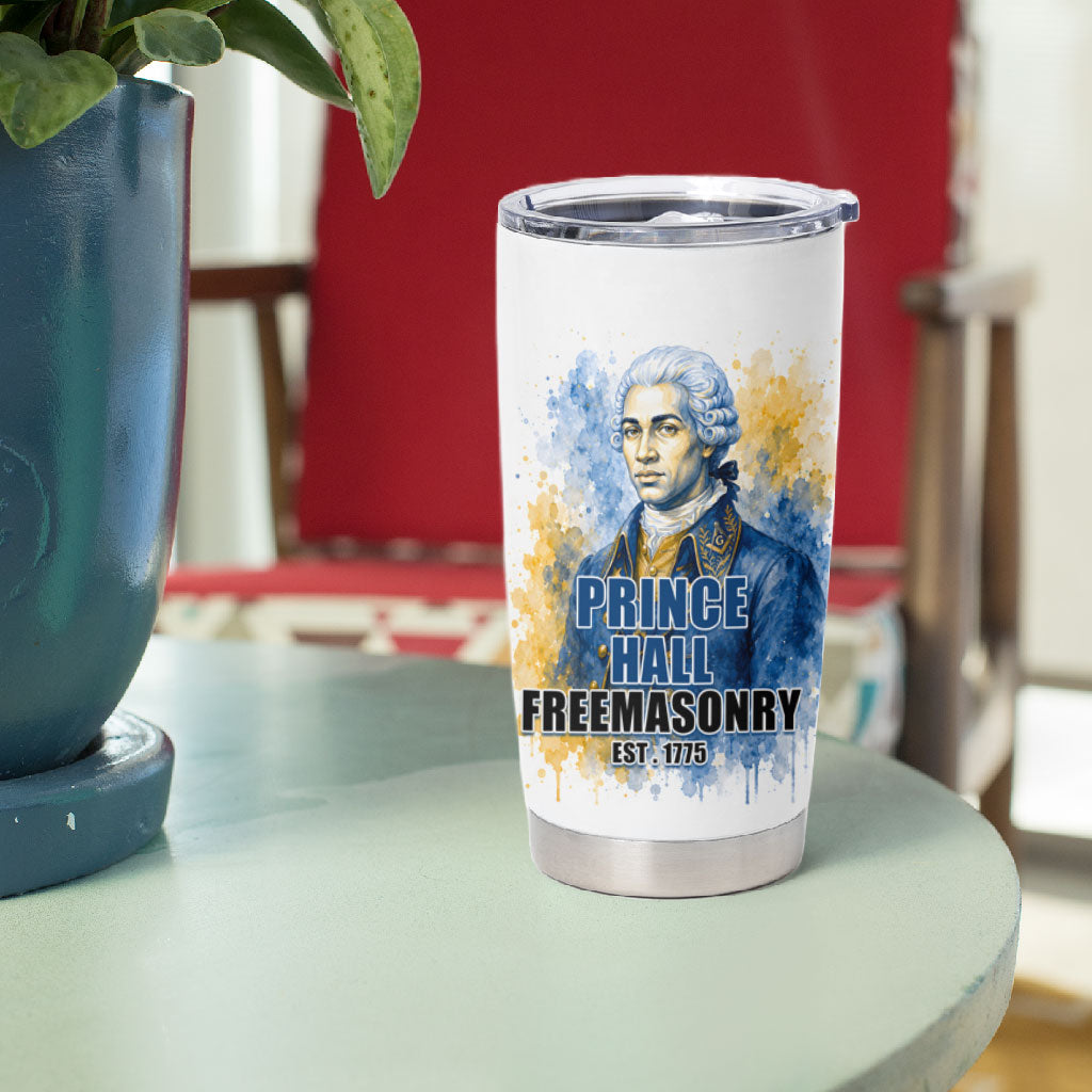 Prince Hall Freemasonry Tumbler Cup Square And Compass Letter G Watercolor Portrait Art