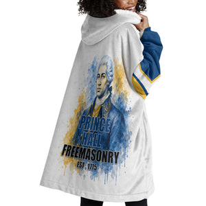 Prince Hall Freemasonry Wearable Blanket Hoodie Square And Compass Letter G Watercolor Portrait Art