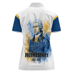 Prince Hall Freemasonry Women Polo Shirt Square And Compass Letter G Watercolor Portrait Art