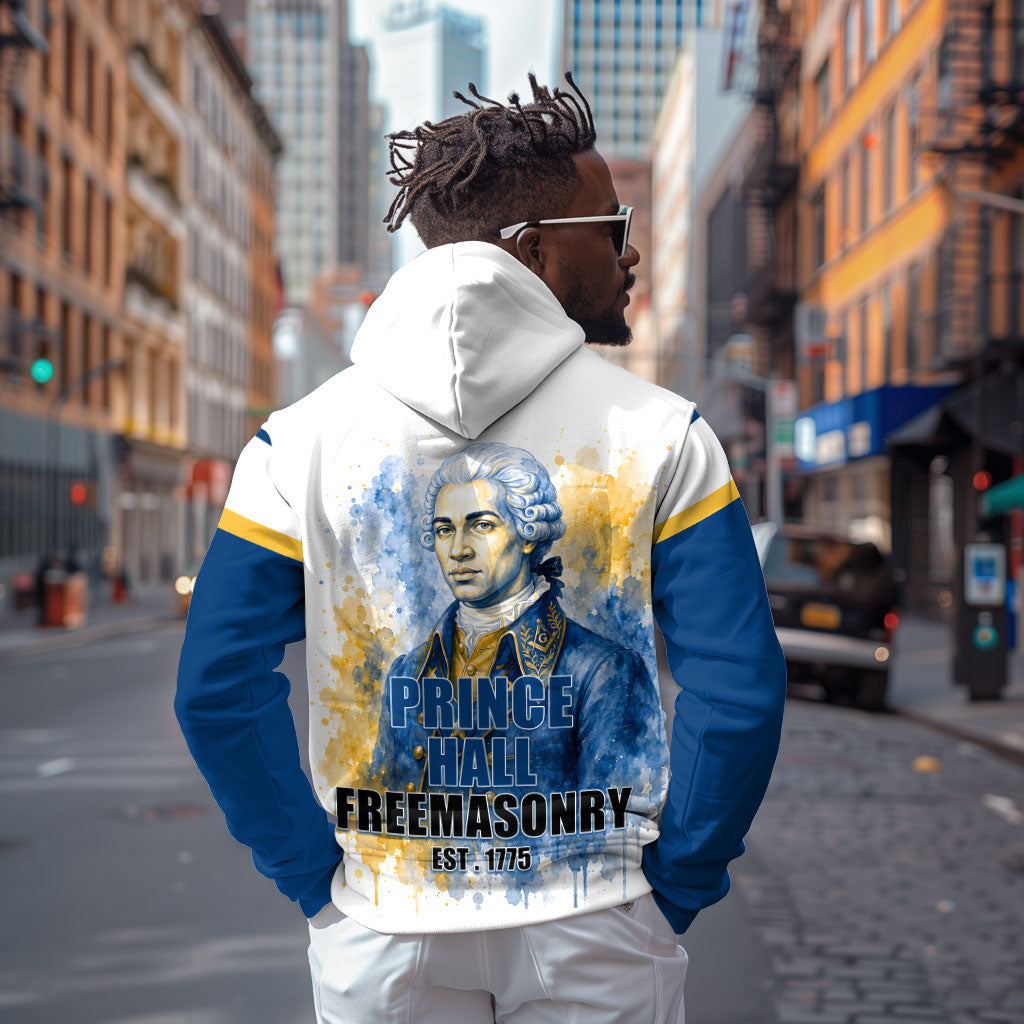 Prince Hall Freemasonry Zip Hoodie Square And Compass Letter G Watercolor Portrait Art