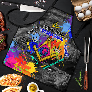 Prince Hall Freemasonry Apron Colorful Graffiti Paint Splatter On Urban Stone Wall