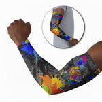 Prince Hall Freemasonry Arm Sleeves Colorful Graffiti Paint Splatter On Urban Stone Wall