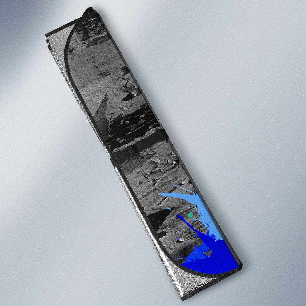 Prince Hall Freemasonry Auto Sun Shade Colorful Graffiti Paint Splatter On Urban Stone Wall