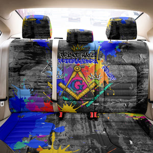 Prince Hall Freemasonry Back Car Seat Cover Colorful Graffiti Paint Splatter On Urban Stone Wall
