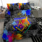 Prince Hall Freemasonry Bedding Set Colorful Graffiti Paint Splatter On Urban Stone Wall