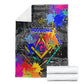 Prince Hall Freemasonry Blanket Colorful Graffiti Paint Splatter On Urban Stone Wall