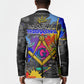 Prince Hall Freemasonry Blazer Colorful Graffiti Paint Splatter On Urban Stone Wall