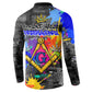 Prince Hall Freemasonry Button Sweatshirt Colorful Graffiti Paint Splatter On Urban Stone Wall