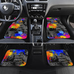 Prince Hall Freemasonry Car Mats Colorful Graffiti Paint Splatter On Urban Stone Wall