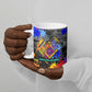 Prince Hall Freemasonry Ceramic Mug Colorful Graffiti Paint Splatter On Urban Stone Wall