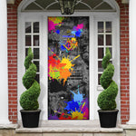 Prince Hall Freemasonry Door Cover Colorful Graffiti Paint Splatter On Urban Stone Wall