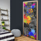 Prince Hall Freemasonry Door Cover Colorful Graffiti Paint Splatter On Urban Stone Wall