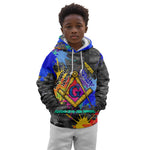 Prince Hall Freemasonry Kid Hoodie Colorful Graffiti Paint Splatter On Urban Stone Wall