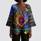 Prince Hall Freemasonry Kimono Sleeve Blouse Colorful Graffiti Paint Splatter On Urban Stone Wall
