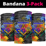 Prince Hall Freemasonry Neck Gaiter Colorful Graffiti Paint Splatter On Urban Stone Wall