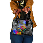 Prince Hall Freemasonry Shoulder Handbag Colorful Graffiti Paint Splatter On Urban Stone Wall