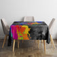 Prince Hall Freemasonry Tablecloth Colorful Graffiti Paint Splatter On Urban Stone Wall