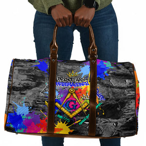 Prince Hall Freemasonry Travel Bag Colorful Graffiti Paint Splatter On Urban Stone Wall