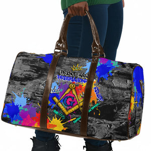 Prince Hall Freemasonry Travel Bag Colorful Graffiti Paint Splatter On Urban Stone Wall