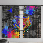 Prince Hall Freemasonry Window Curtain Colorful Graffiti Paint Splatter On Urban Stone Wall