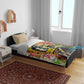 Martin Luther King Graffiti Afro Bedding Set Colorful Spray Paint Quotes and Crown - African Pride