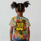 Martin Luther King Graffiti Afro Kid T shirt Colorful Spray Paint Quotes and Crown - African Pride