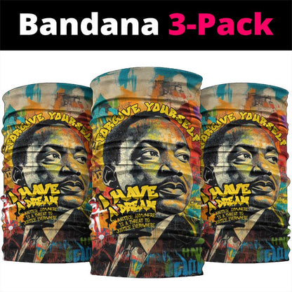 Martin Luther King Graffiti Afro Neck Gaiter Colorful Spray Paint Quotes and Crown TS04