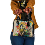 Martin Luther King Graffiti Afro Shoulder Handbag Colorful Spray Paint Quotes and Crown - African Pride