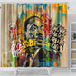 Martin Luther King Graffiti Afro Shower Curtain Colorful Spray Paint Quotes and Crown - African Pride