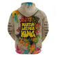 Martin Luther King Graffiti Afro Zip Hoodie Colorful Spray Paint Quotes and Crown - African Pride