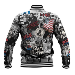 Martin Luther King Day Afro Baseball Jacket Civil Rights Leader - Classic American Street Graffiti - African Pride
