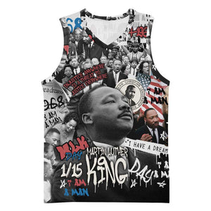 Martin Luther King Day Afro Basketball Jersey Civil Rights Leader - Classic American Street Graffiti TS04