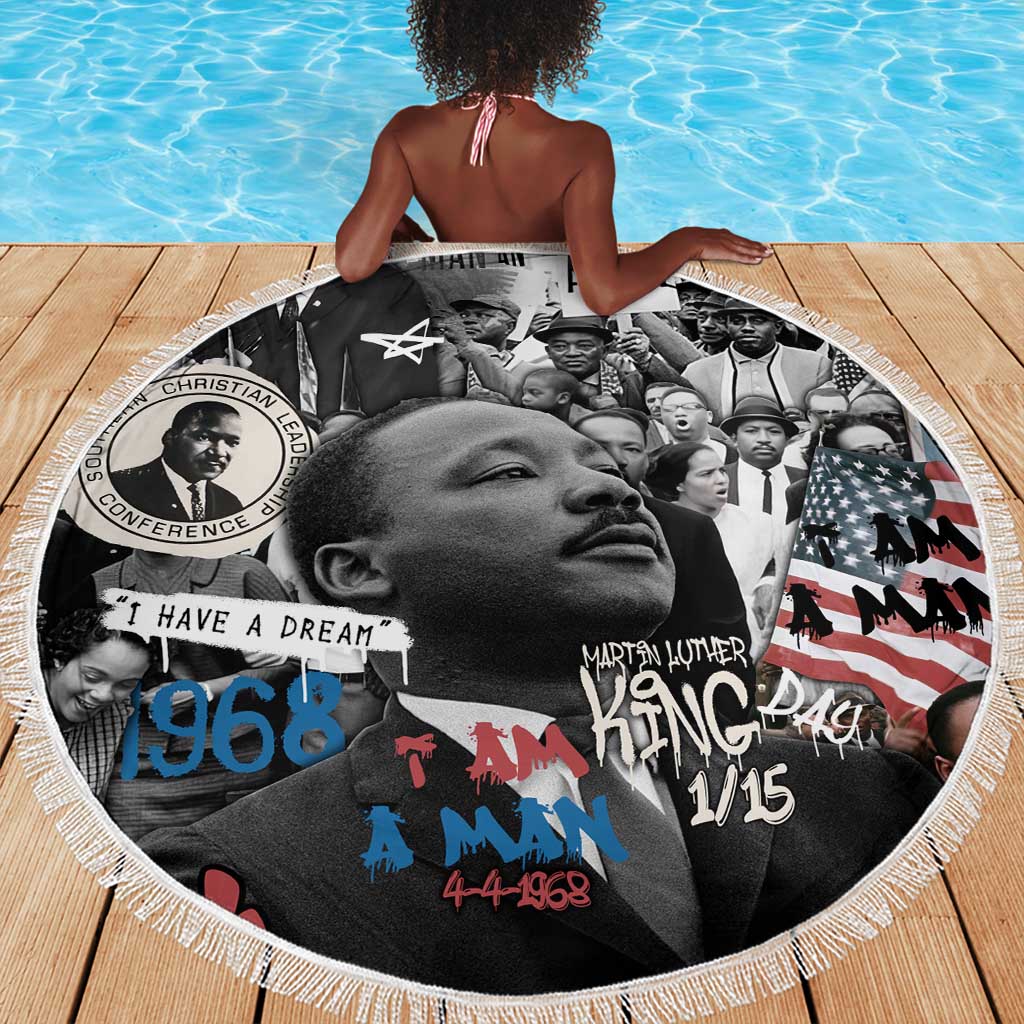 Martin Luther King Day Afro Beach Blanket Civil Rights Leader - Classic American Street Graffiti - African Pride
