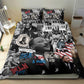 Martin Luther King Day Afro Bedding Set Civil Rights Leader - Classic American Street Graffiti - African Pride
