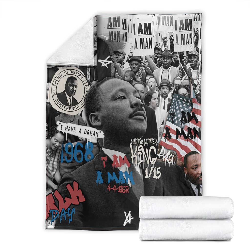 Martin Luther King Day Afro Blanket Civil Rights Leader - Classic American Street Graffiti - African Pride