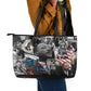 Martin Luther King Day Afro Leather Tote Bag Civil Rights Leader - Classic American Street Graffiti - African Pride