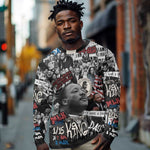 Martin Luther King Day Afro Long Sleeve Shirt Civil Rights Leader - Classic American Street Graffiti - African Pride