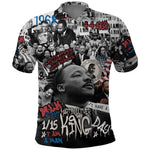 Martin Luther King Day Afro Polo Shirt Civil Rights Leader - Classic American Street Graffiti - African Pride