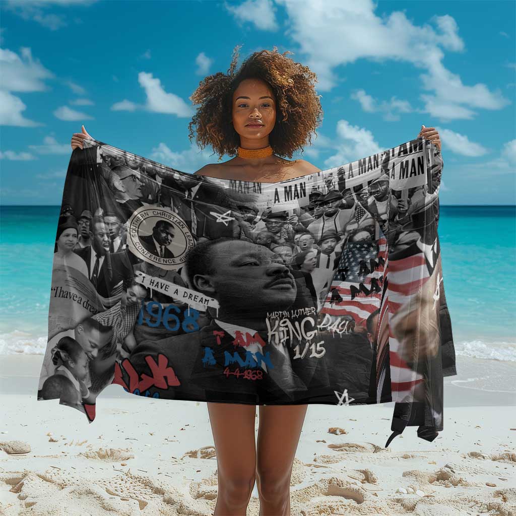 Martin Luther King Day Afro Sarong Civil Rights Leader - Classic American Street Graffiti - African Pride