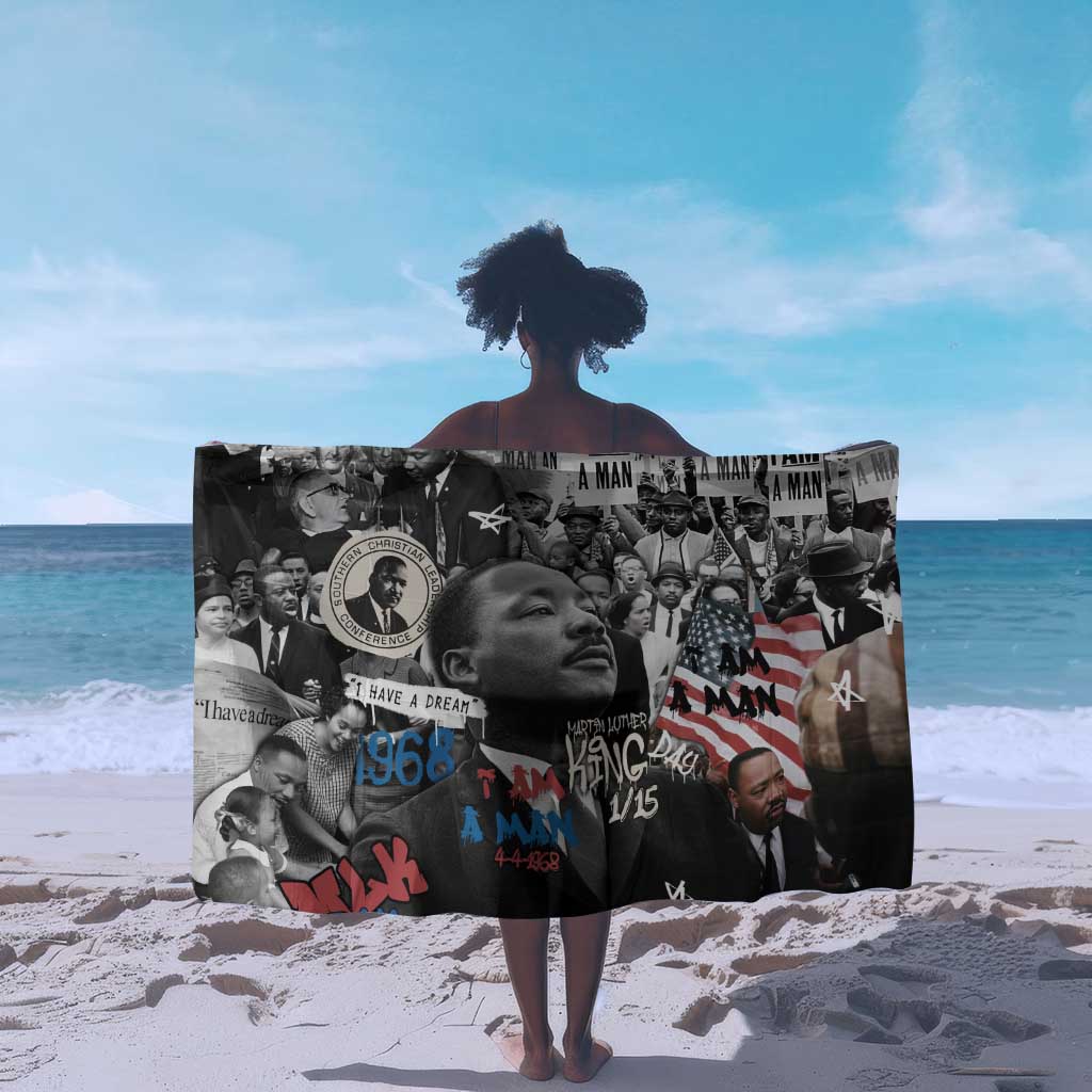 Martin Luther King Day Afro Sarong Civil Rights Leader - Classic American Street Graffiti - African Pride